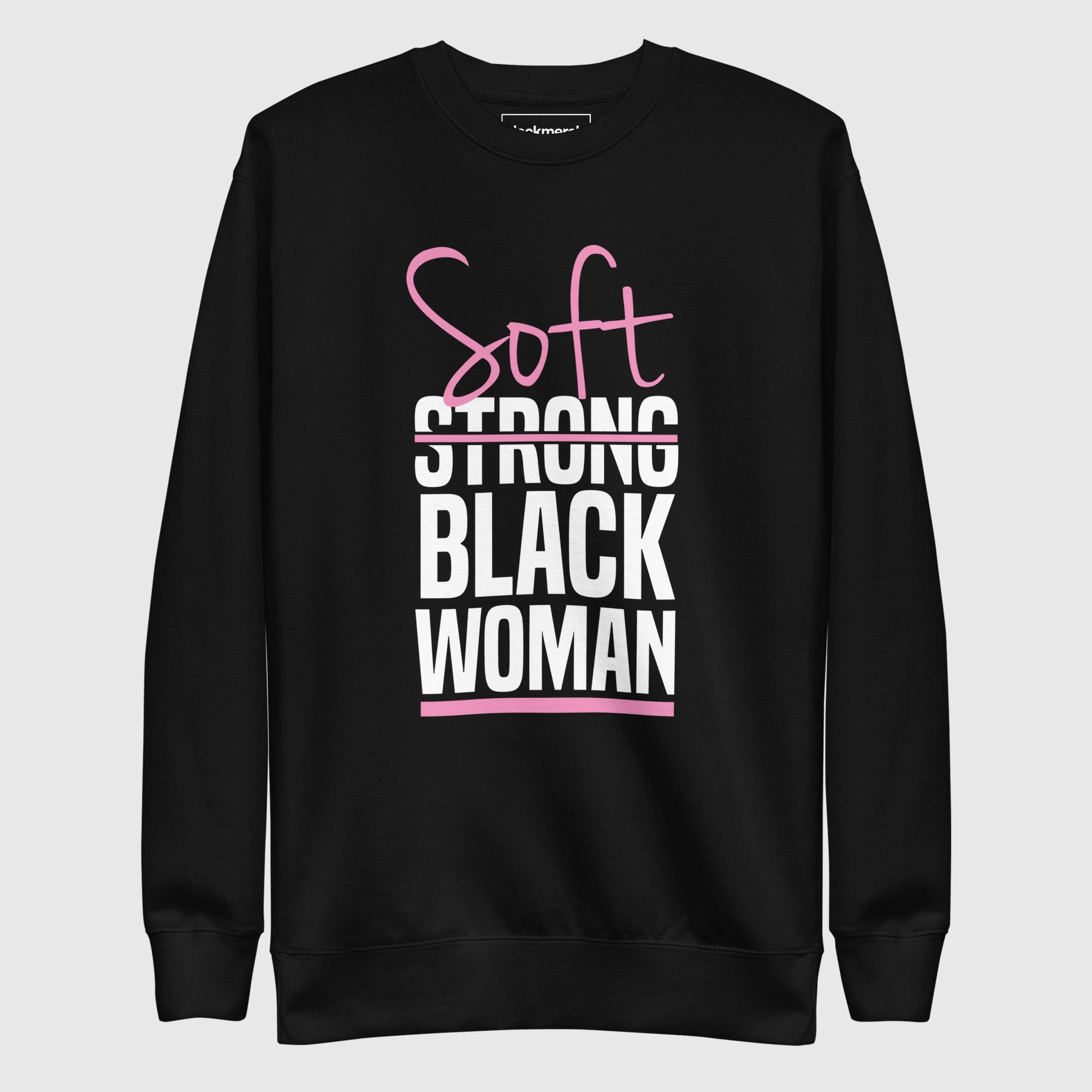 unisex-premium-sweatshirt-black-front-68eaa509f0f23.jpg Soft Black Woman Sweatshirt - Image 1